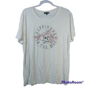 Fifth Sun Retro Happy Skull T-Shirt Soft Size L